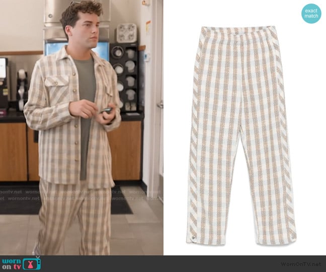 Blue Sky Inn Checked Boucle Trousers worn by Brooks Marks on Next Gen NYC