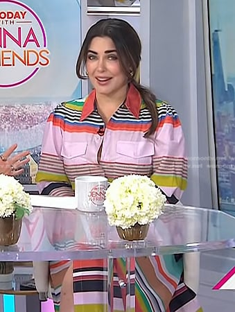 Bobbie's pink stripe shirtdress on Today