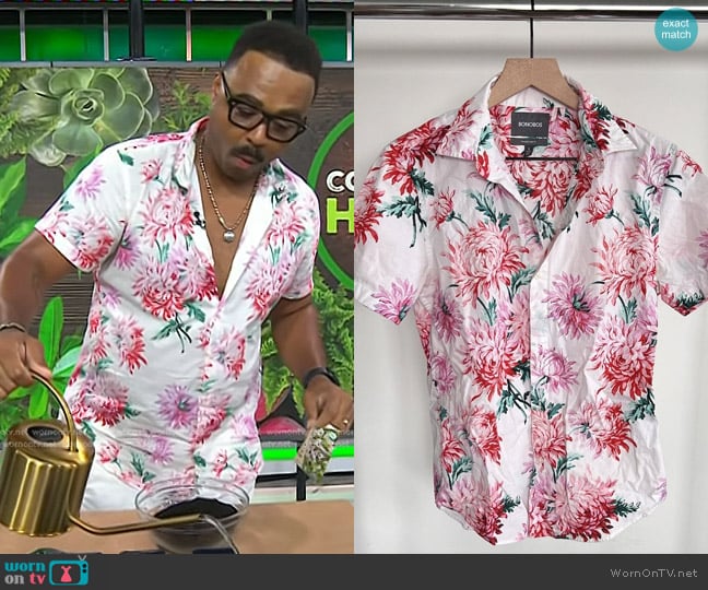 Bonobos Floral Print Riviera Shirt worn by Hilton Carter on Today