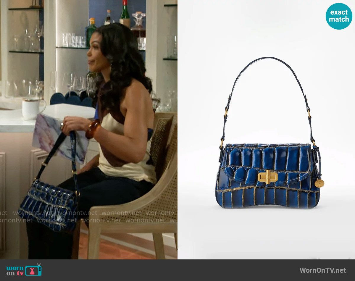 Brahmin Nerida Bag in Anchor Nerina worn by Dani Dupree (Karla Mosley) on Beyond the Gates