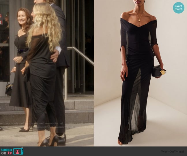 Brandon Maxwell The Samira Layered Chiffon Maxi Dress worn by Carrie Bradshaw (Sarah Jessica Parker) on And Just Like That