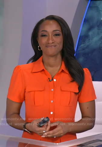 Brittany's orange utility mini dress on Good Morning America