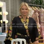 Brooke's black floral-trim robe on The Bold and the Beautiful