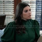 Brook Lynn's green puff sleeve blouse on General Hospital