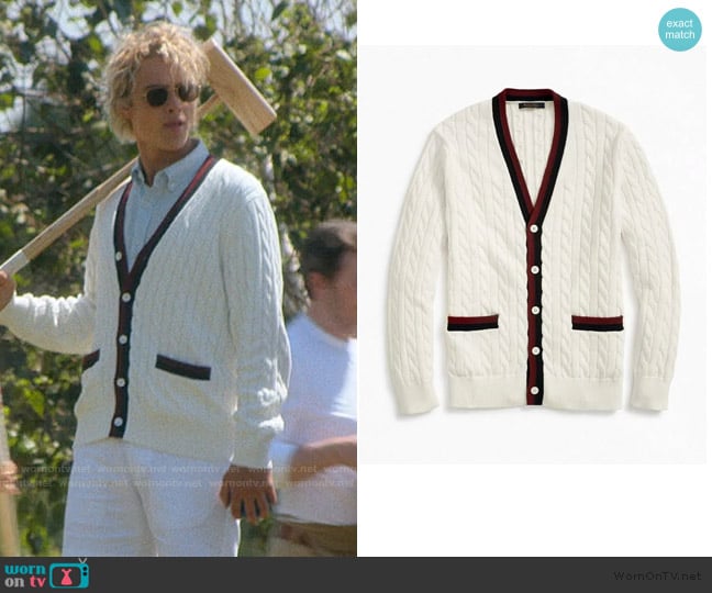 Brooks Brothers Vintage-Inspired Supima Cotton Tennis Cardigan worn by Johnny Sinclair Dennis (Joseph Zada) on We Were Liars