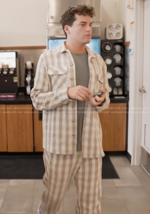 Brook's striped shirt and pants on Next Gen NYC