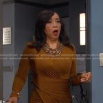 Paulina’s brown wrap jersey dress on Days of our Lives