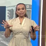 Adelle’s beige buckle waist dress on Today