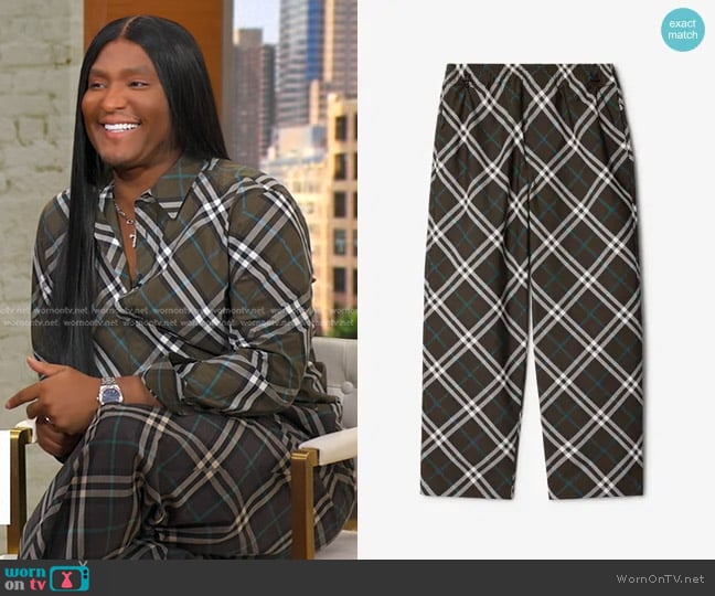 Burberry Check Wool Shirt in Snug Check worn by Law Roach on Good Morning America