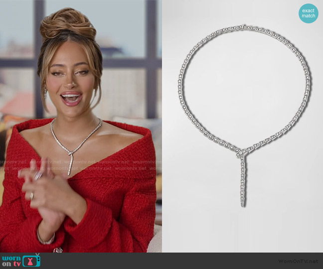 Bvlgari Serpenti White Gold Diamond Necklace worn by Emira D’Spain on Next Gen NYC