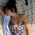 Cadence’s blue floral print swimsuit on We Were Liars
