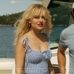 Cadence’s blue gingham check swimsuit on We Were Liars
