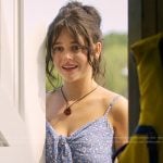 Cadence’s blue floral print tie front dress on We Were Liars