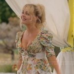 Cadence’s floral print ruffle trim mini dress on We Were Liars