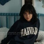 Cadence's navy Harvard sweatshirt on We Were Liars