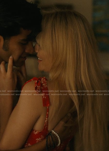 Cadence's red floral print dress on We Were Liars