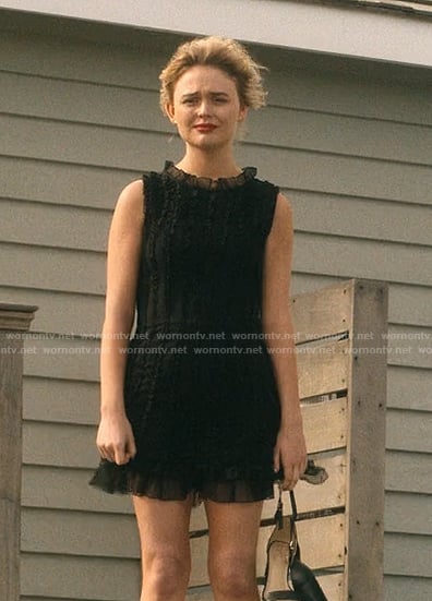 Cadence's black sheer ruffle mini dress on We Were Liars