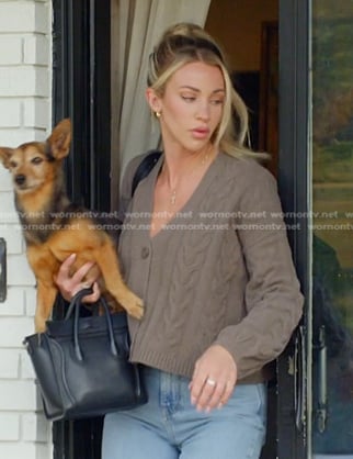 Calah's cable knit cropped cardigan on The McBee Dynasty Real American Cowboys