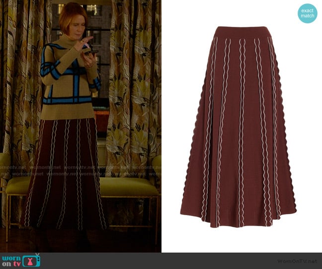 Cara Cara Southport Knit Maxi Skirt worn by Miranda Hobbs (Cynthia Nixon) on And Just Like That