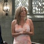 Carly’s coral watercolor dress on General Hospital