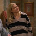 Carol’s striped collared sweater on Leanne