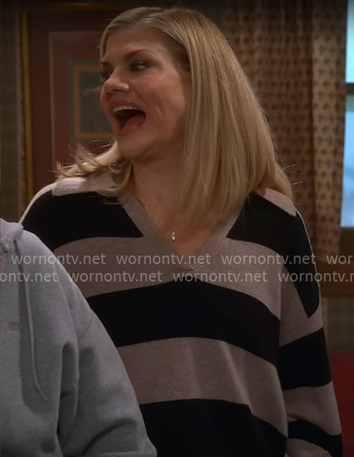 Carol's striped collared sweater on Leanne