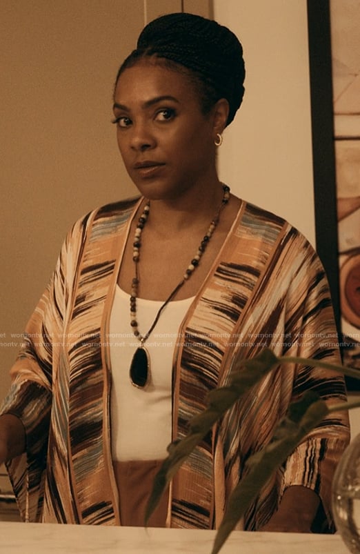 Carolyn abstract print kaftan on The Chi