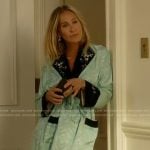 Carrie’s blue colorblock kimono on And Just Like That