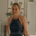 Carrie’s blue printed halter dress on We Were Liars
