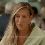 Carrie’s mint green wrap dress on And Just Like That