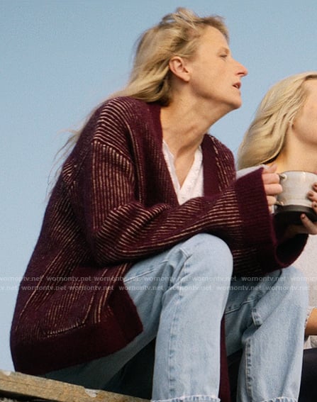 Carrie's maroon ribbed cardigan on We Were Liars