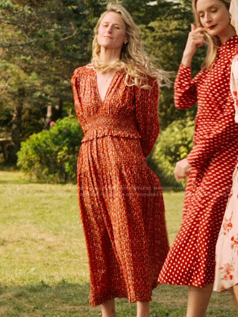 Carrie's orange printed dress on We Were Liars