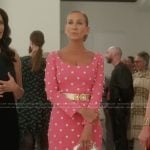 Carrie’s pink embellished dress on And Just Like That