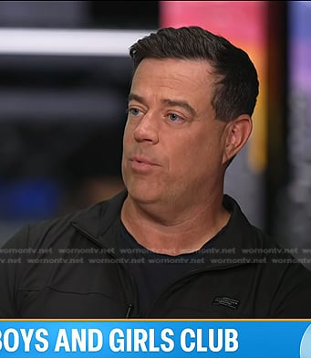 Carson Daly’s black half-zip shirt on Today