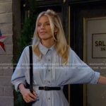 Cat’s blue belted shirtdress on Days of our Lives