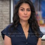 Dr Celine Gounder’s navy shirtdress on CBS Mornings