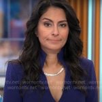 Celine Gounder’s blue split-neck dress on CBS Mornings