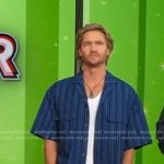 Chad Michael Murray’s blue striped shirt and pants on Good Morning America