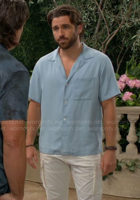 Chance's blue denim shirt on The Young and the Restless