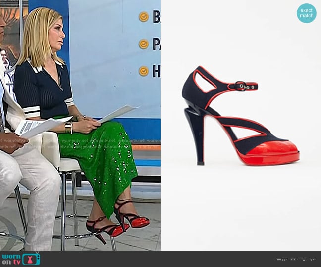 Chanel C Peep Toe Ankle Strap Sandals worn by Jill Martin on Today