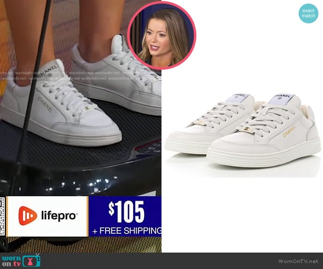 Chanel Calfskin Womens CC Logo Sneakers worn by Dani Beckstrom on Good Morning America