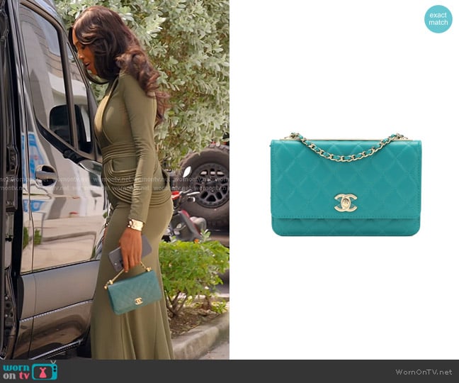 Chanel Quilted Lambskin Wallet worn by Kiki Barth (Kiki Barth) on The Real Housewives of Miami