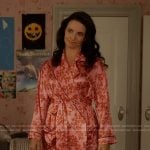 Charlotte’s pink floral print robe on And Just Like That