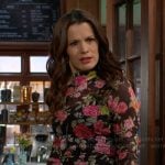 Chelsea’s rose print mesh top on The Young and the Restless
