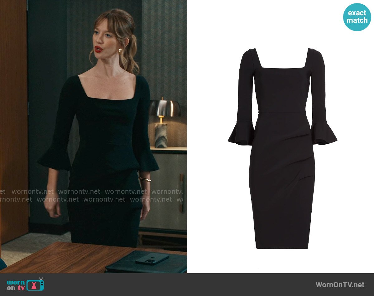 Chiara Boni La Petite Robe Astra Gathered Jersey Midi-Dress worn by Shae Banfield (Yael Grobglas) on Matlock