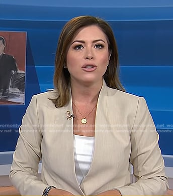 Chloe’s beige collarless blazer on Today