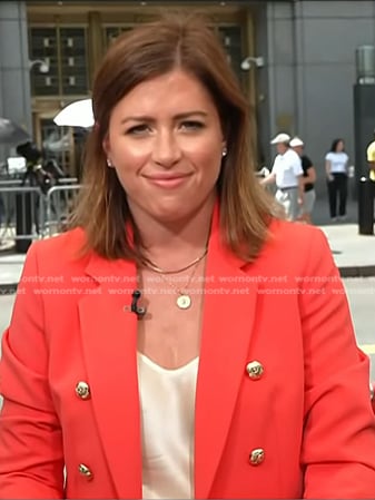 Chloe's coral double breasted blazer on Today