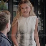 Chloe’s white denim mini dress on Next Gen NYC