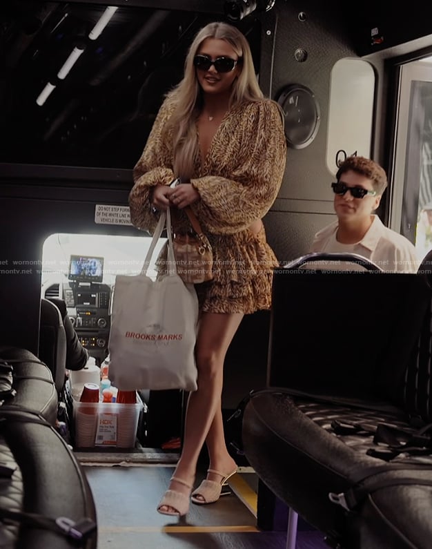 Chloe's animal print plunging dress on Next Gen NYC