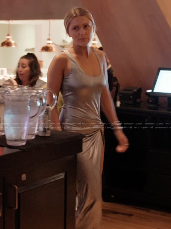 Chloe’s metallic twist front dress on Next Gen NYC